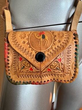 Moroccan Genuine Leather small Boho Crossbody purse bag